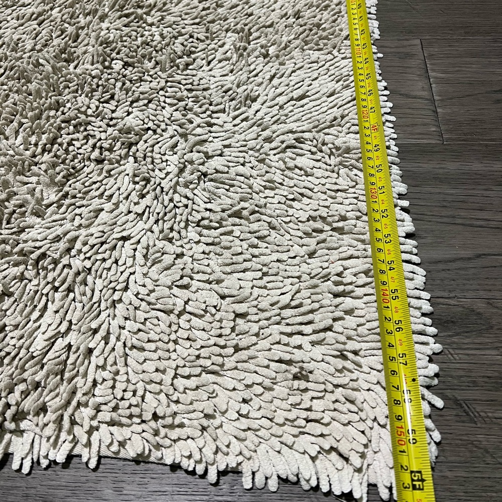 White Grey Large Fluffy Rug - Picture 4 of 4